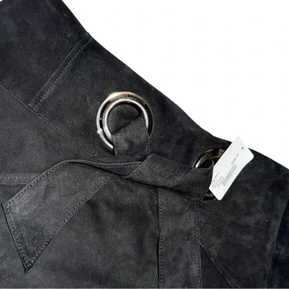 NWT women’s PARKER Patty Suede black Mini Skirt with belt SIZE 2 - Picture 6 of 8